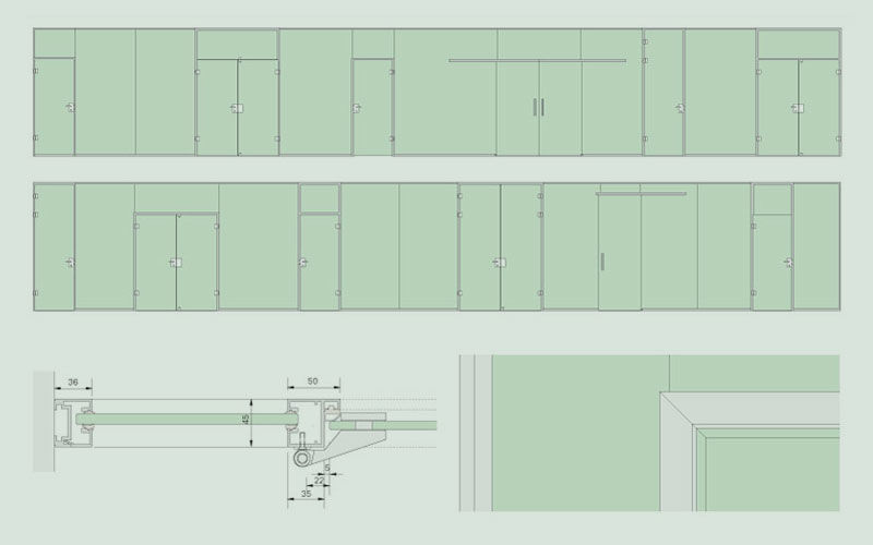 Zeichnung Trennwandsystem TWS 2000 Bauprinzip